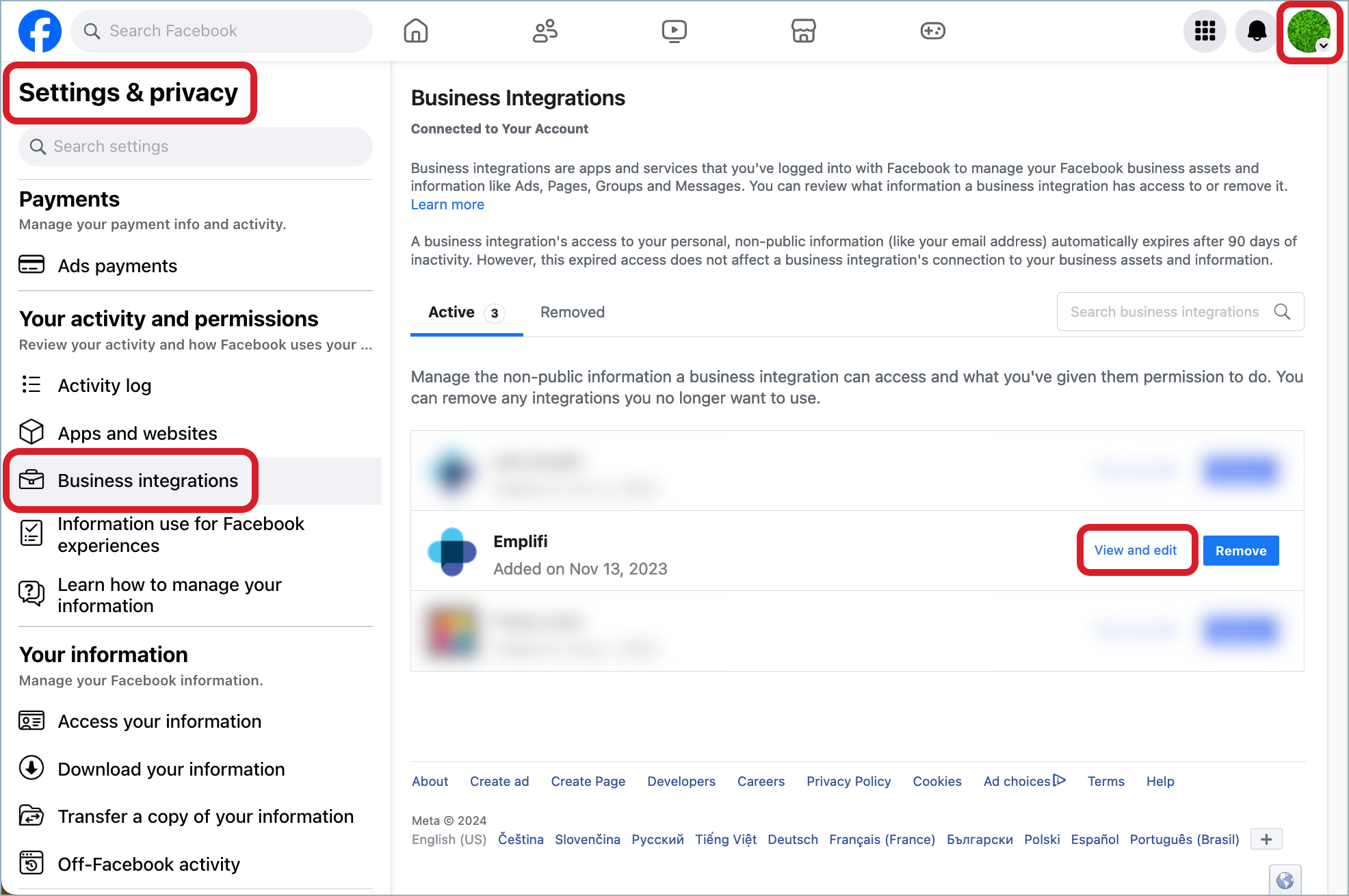 how to add and remove people from facebook business page