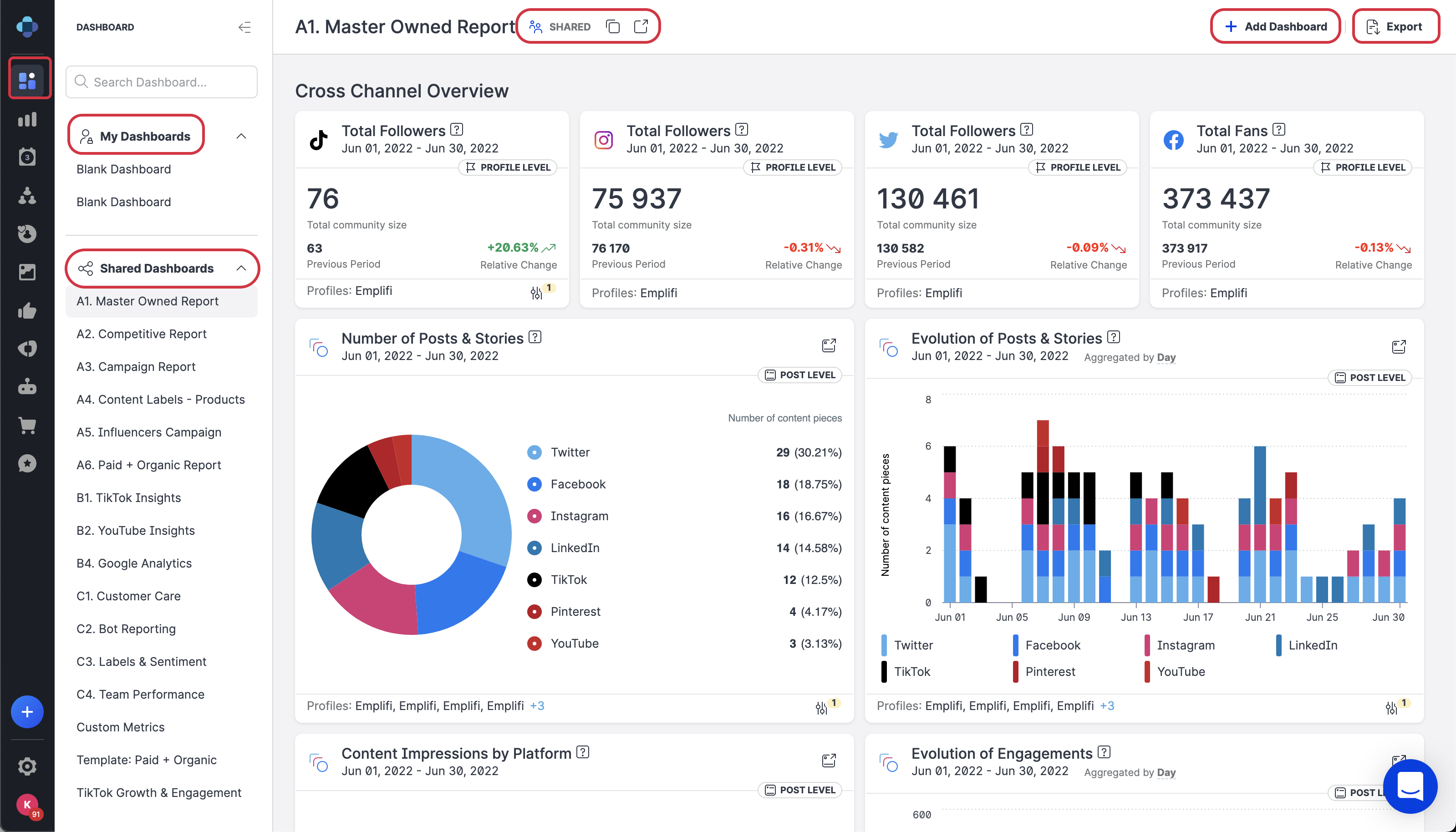 Emplifi Dashboard Module